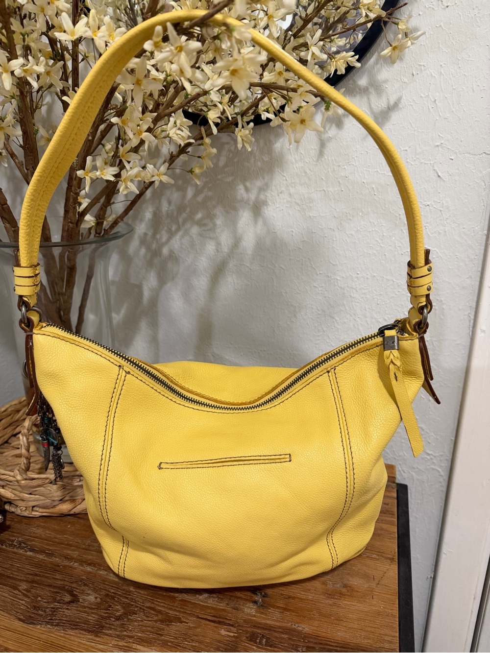 The Sak Yellow Leather Shoulder Bag